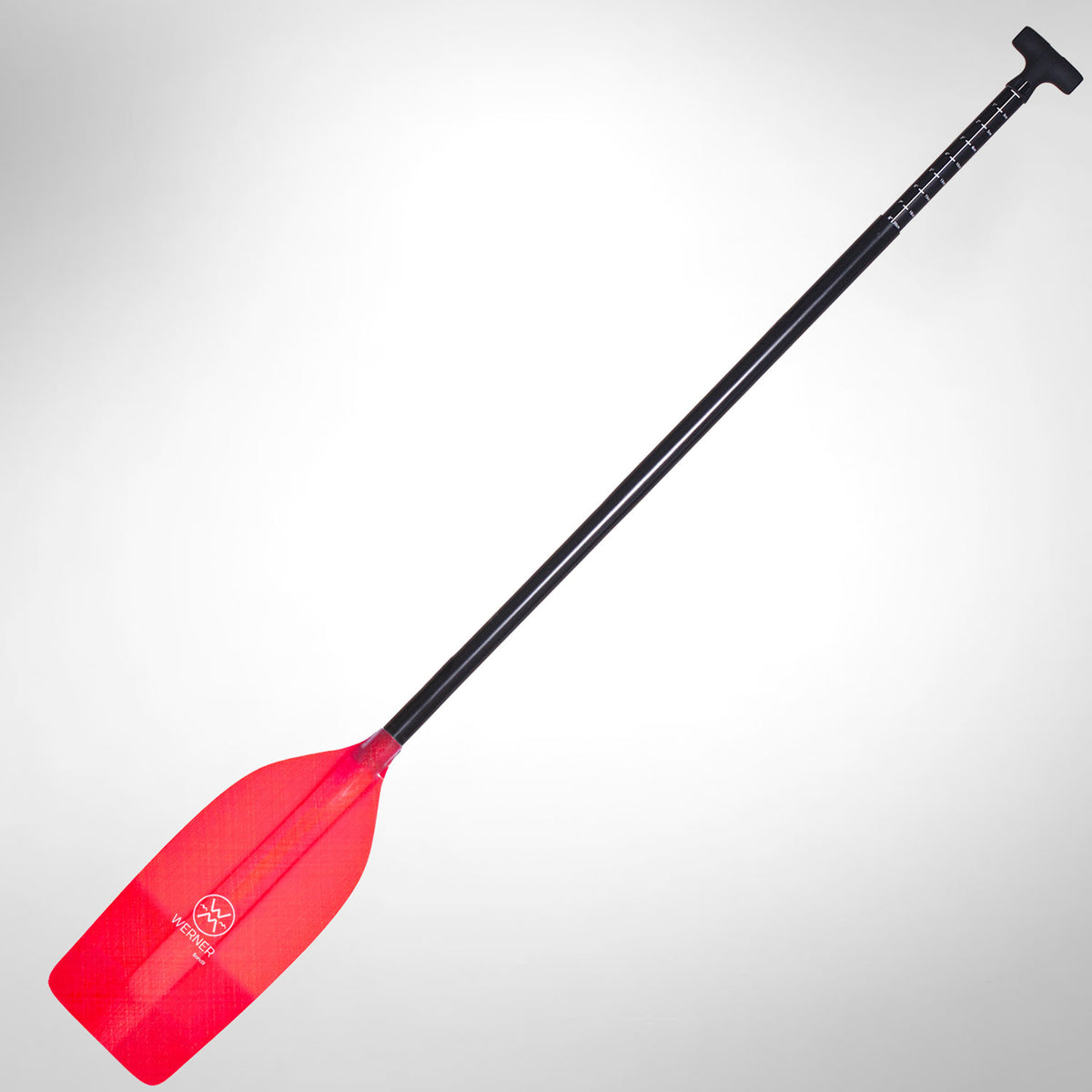 Werner Bandit Adjustable Canoe Paddle Red full length