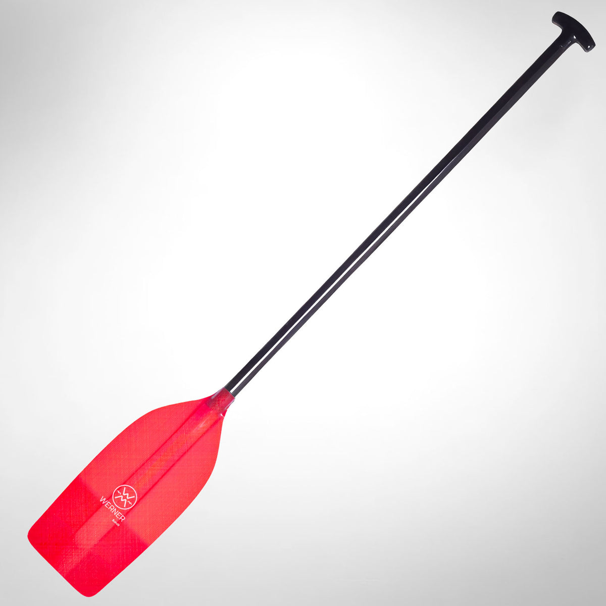 Werner Bandit Canoe Paddle Red full length