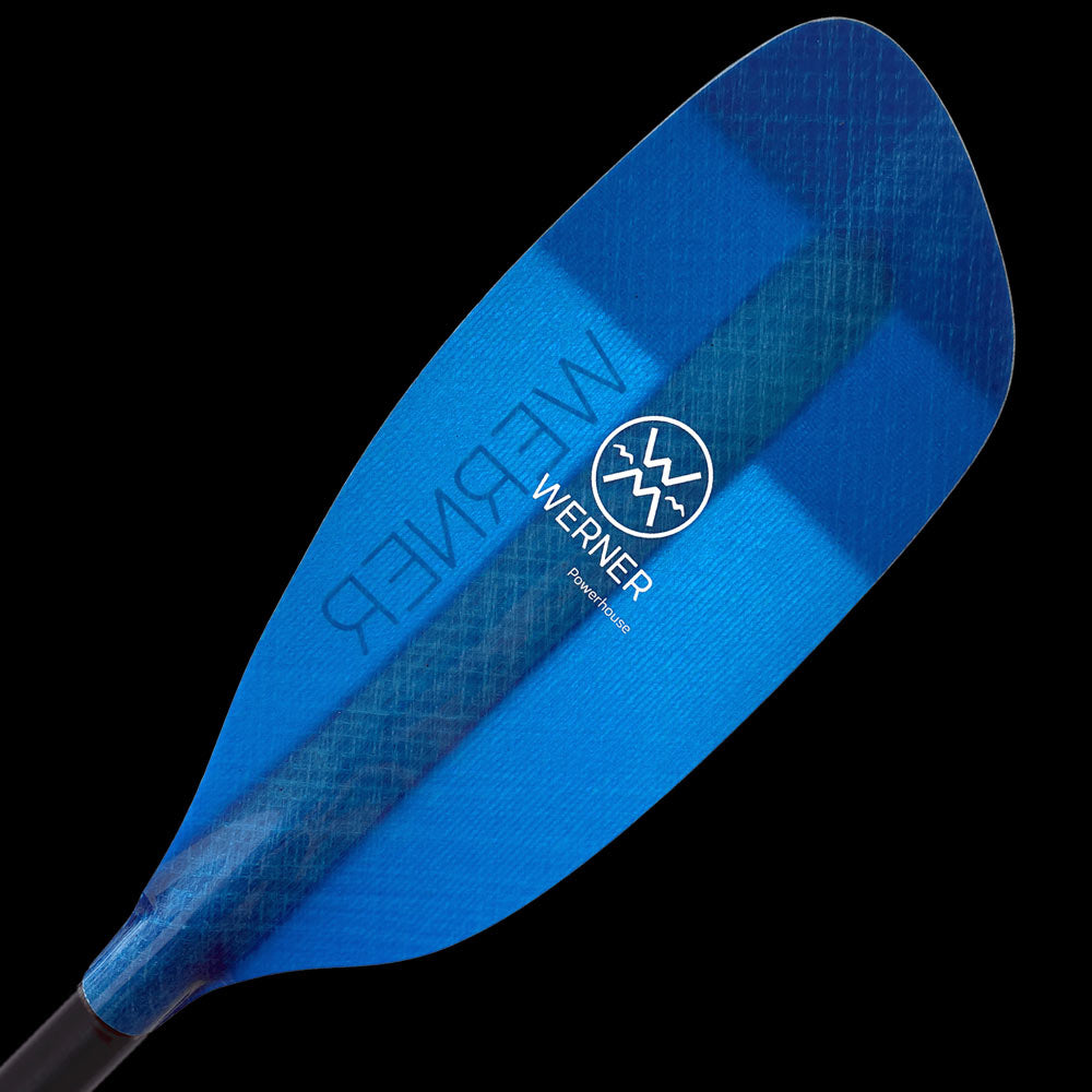 Werner Powerhouse 4-Piece LE Blue blade power face on a black background