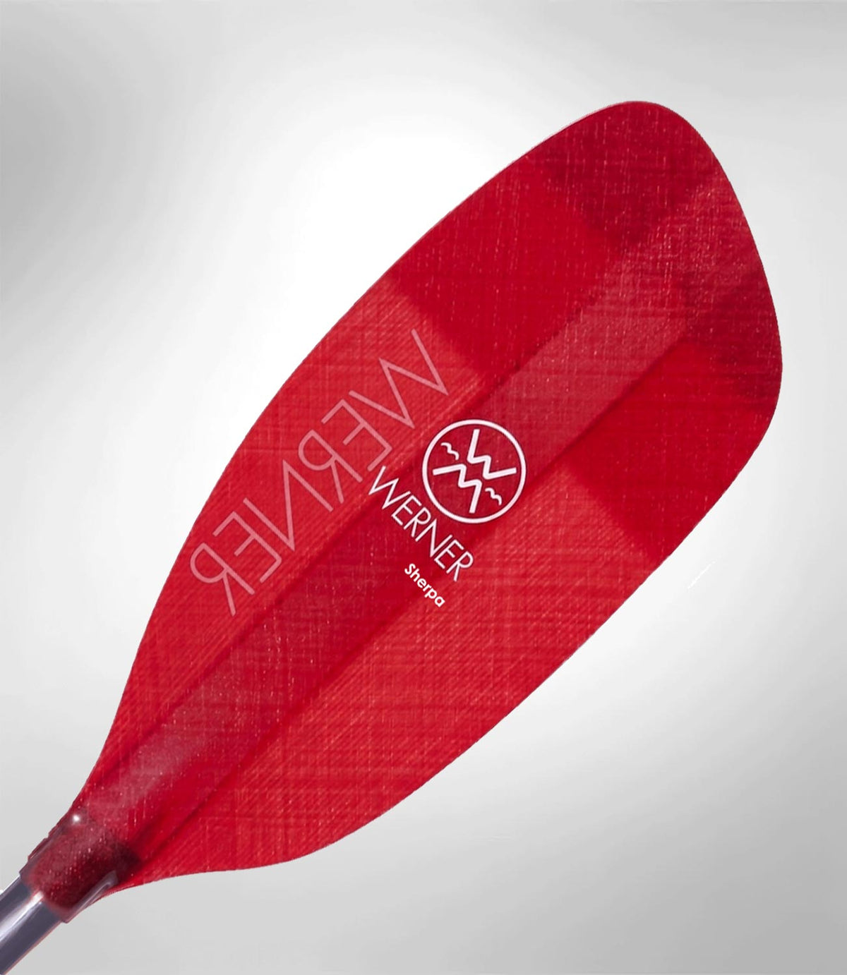 Werner Sherpa kayak paddle blade translucent red