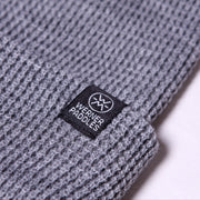 Werner waffle knit beanie in grey logo detail